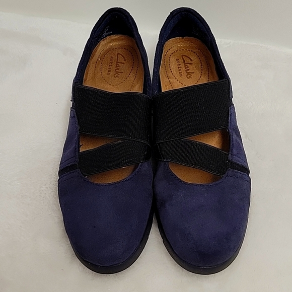 Clark's Daelyn Villa Navy Suede Shoes Size 5 - Picture 2 of 11